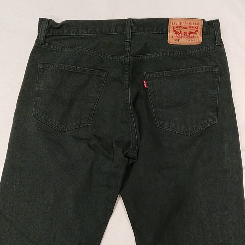 Levi's 501 green jeans. 34x32